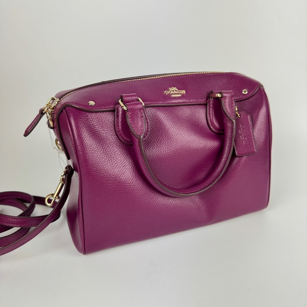 Coach Pebble Leather Satchel in Fuchsia - Picture 2 of 7